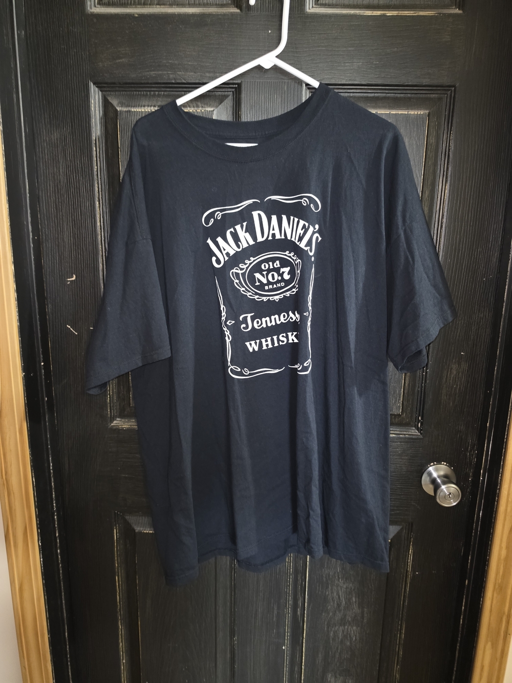 Jack Daniels Black Short Sleeve Tee with White Logo Size 3XL